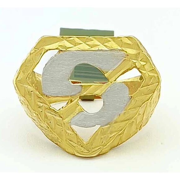 Superman S Solid 10K Ring Yellow Gold